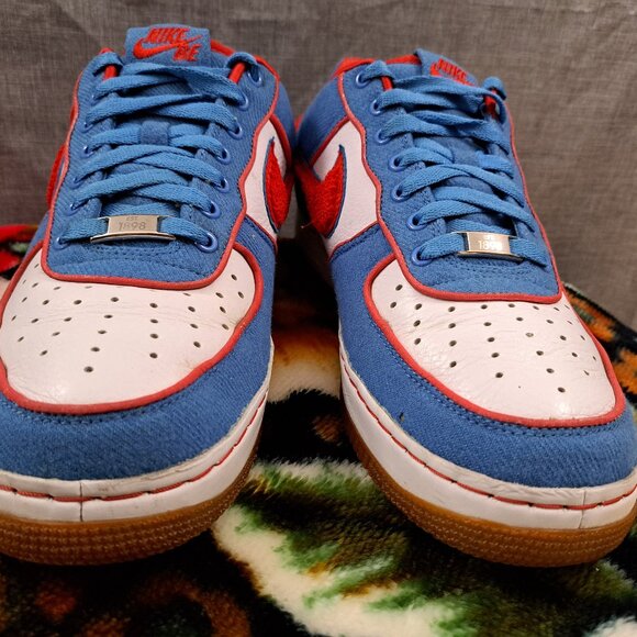 %Men Nike Air Force 1 Supreme I/O Low Bronx Size 9.5 Blue Red White Fat Joe -A1 main image 8
